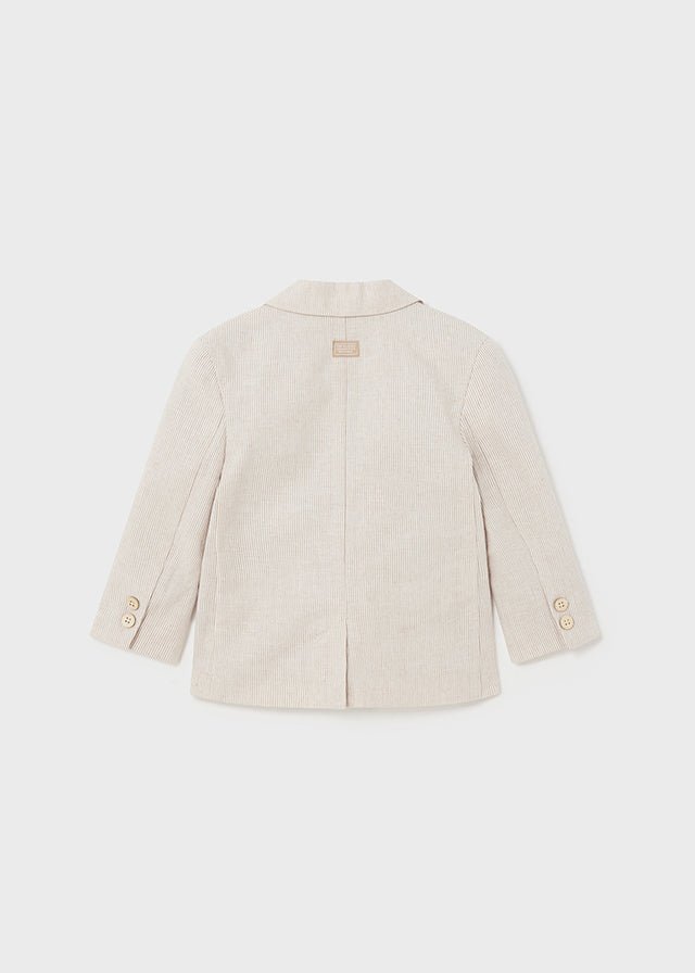 Boys Beige Striped Cotton & Linen Blazer Mayoral ( Match - C )