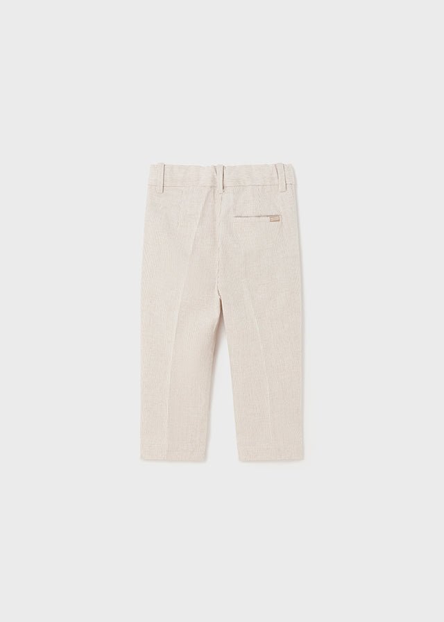 Boys Beige Striped Cotton & Linen Trousers Mayoral ( Match - C )