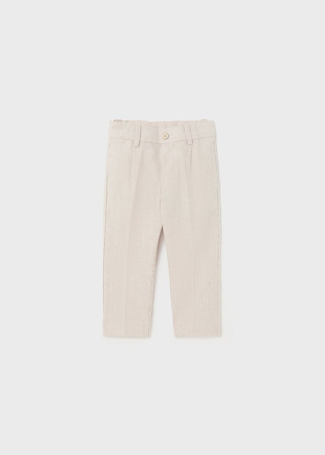 Boys Beige Striped Cotton & Linen Trousers Mayoral ( Match - C )