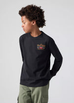 Boys Black Long Sleeve 'Legendary' Logo T-Shirt