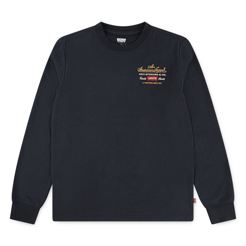 Boys Black Long Sleeve 'Legendary' Logo T-Shirt