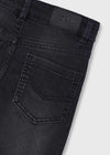 Boys Black Washed Slim Fit Denim Trousers