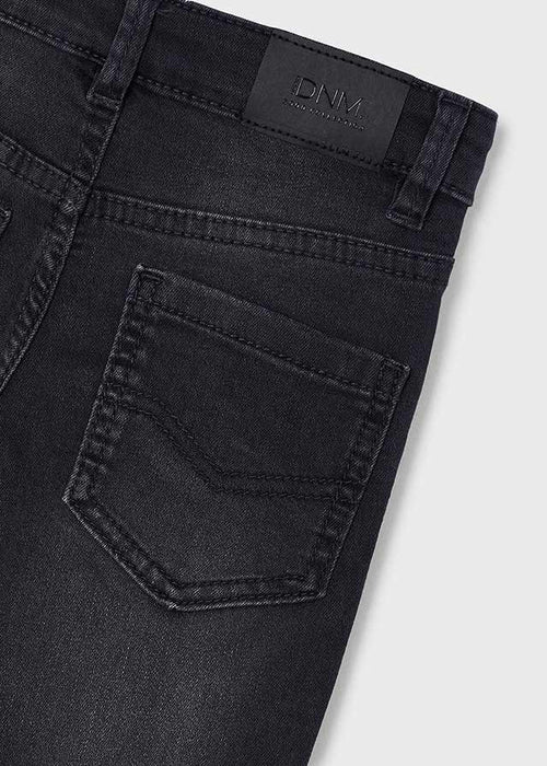 Boys Black Washed Slim Fit Denim Trousers