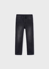 Boys Black Washed Slim Fit Denim Trousers