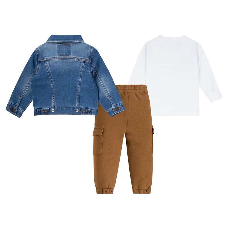 Boys' Blue & Brown Cotton Trouser Set (Levis)