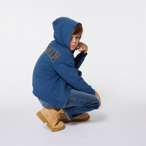 Boys Blue Cotton Zip - Up Hoodie (Timberland)