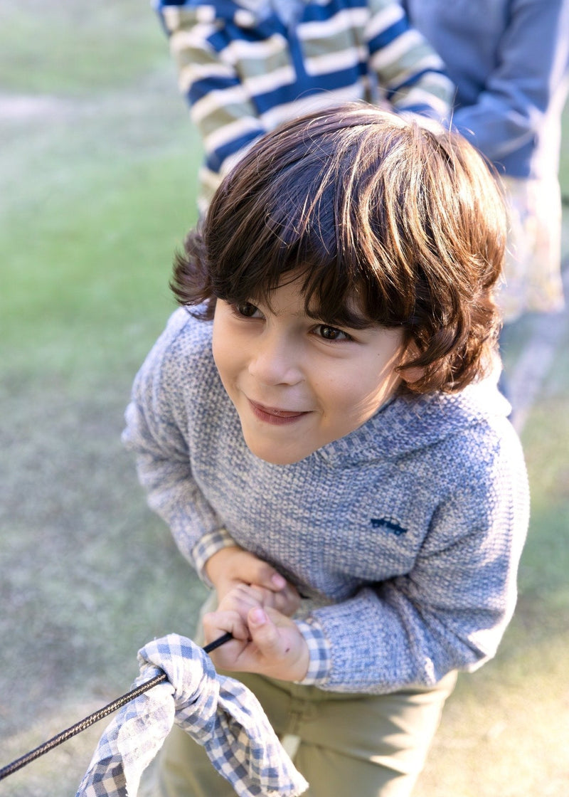 Boys Blue Hooded Jumper