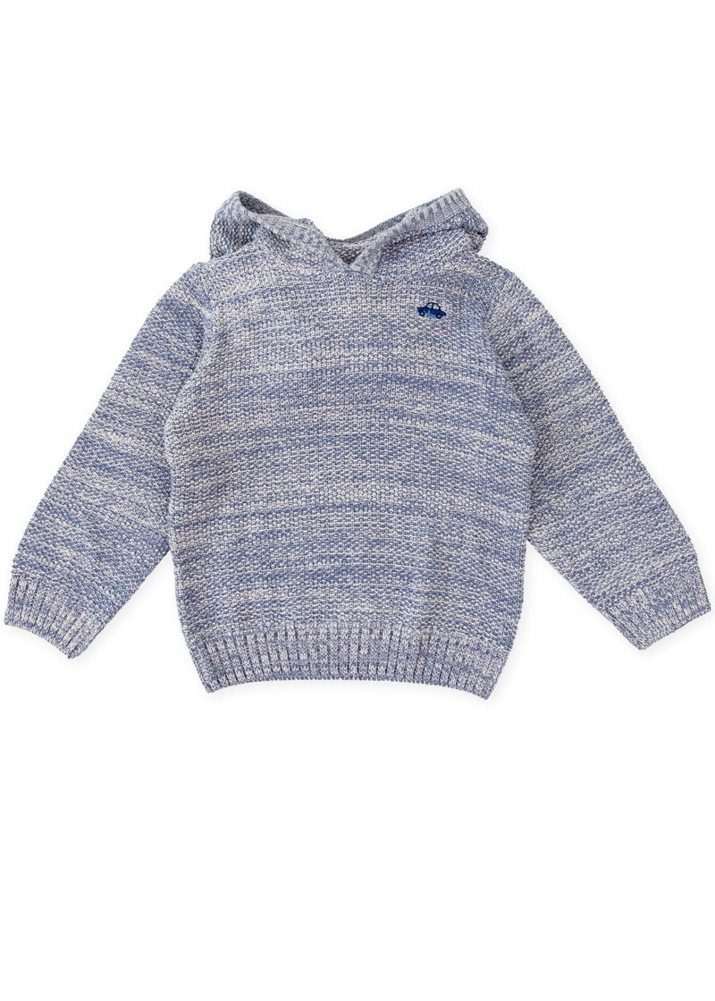 Boys Blue Hooded Jumper