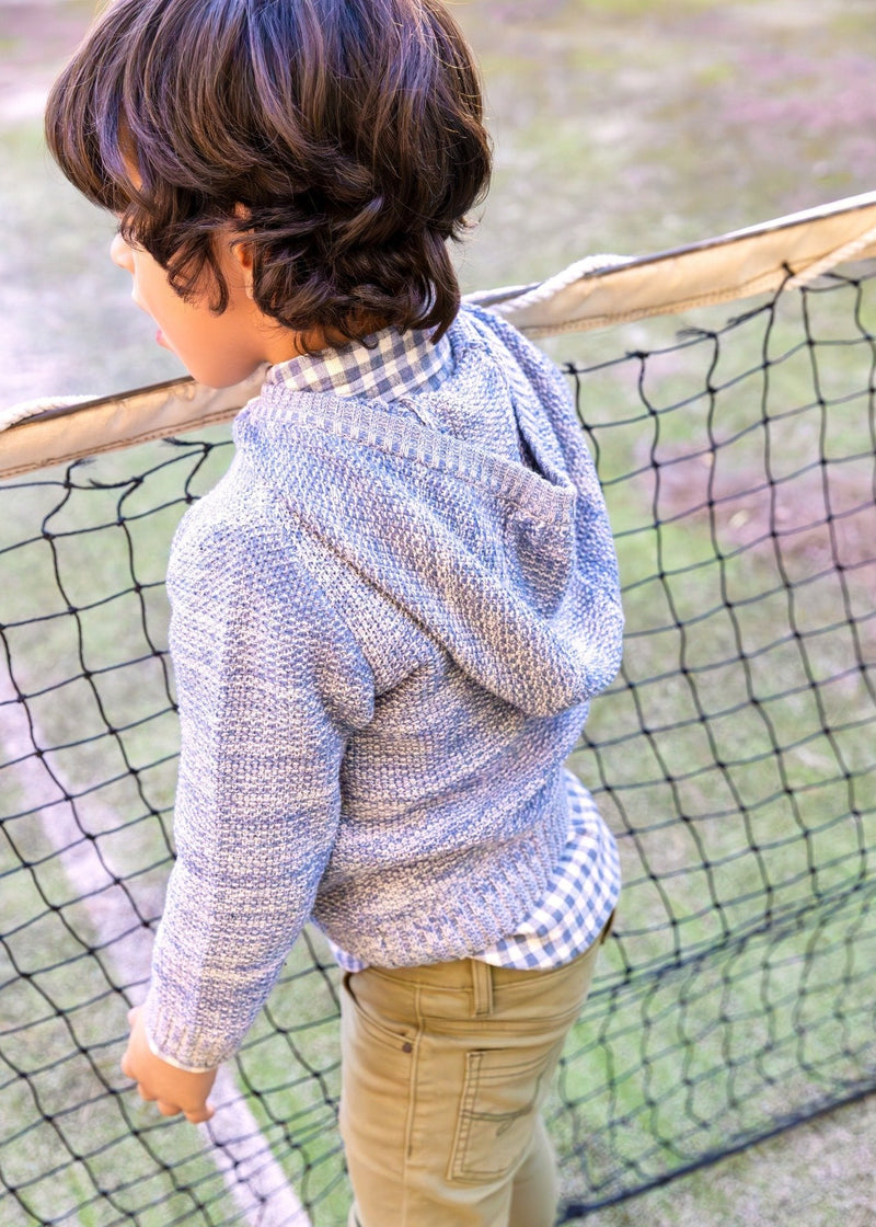 Boys Blue Hooded Jumper