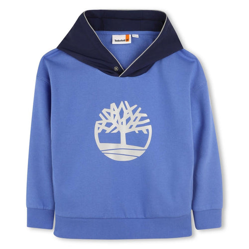 Boys Blue Hoodie With Ripstop Hood