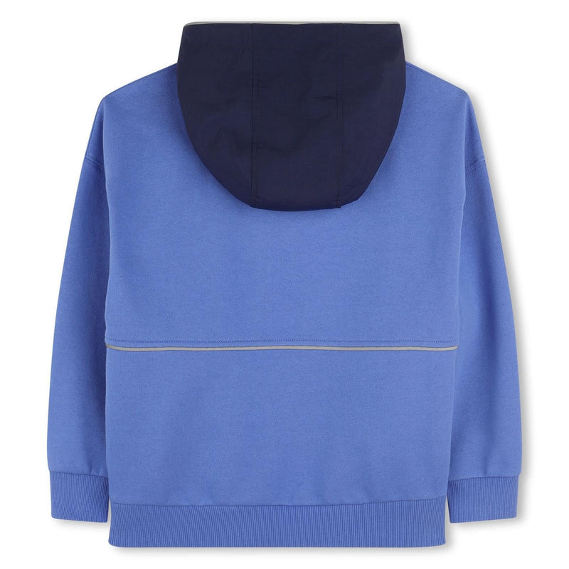 Boys Blue Hoodie With Ripstop Hood