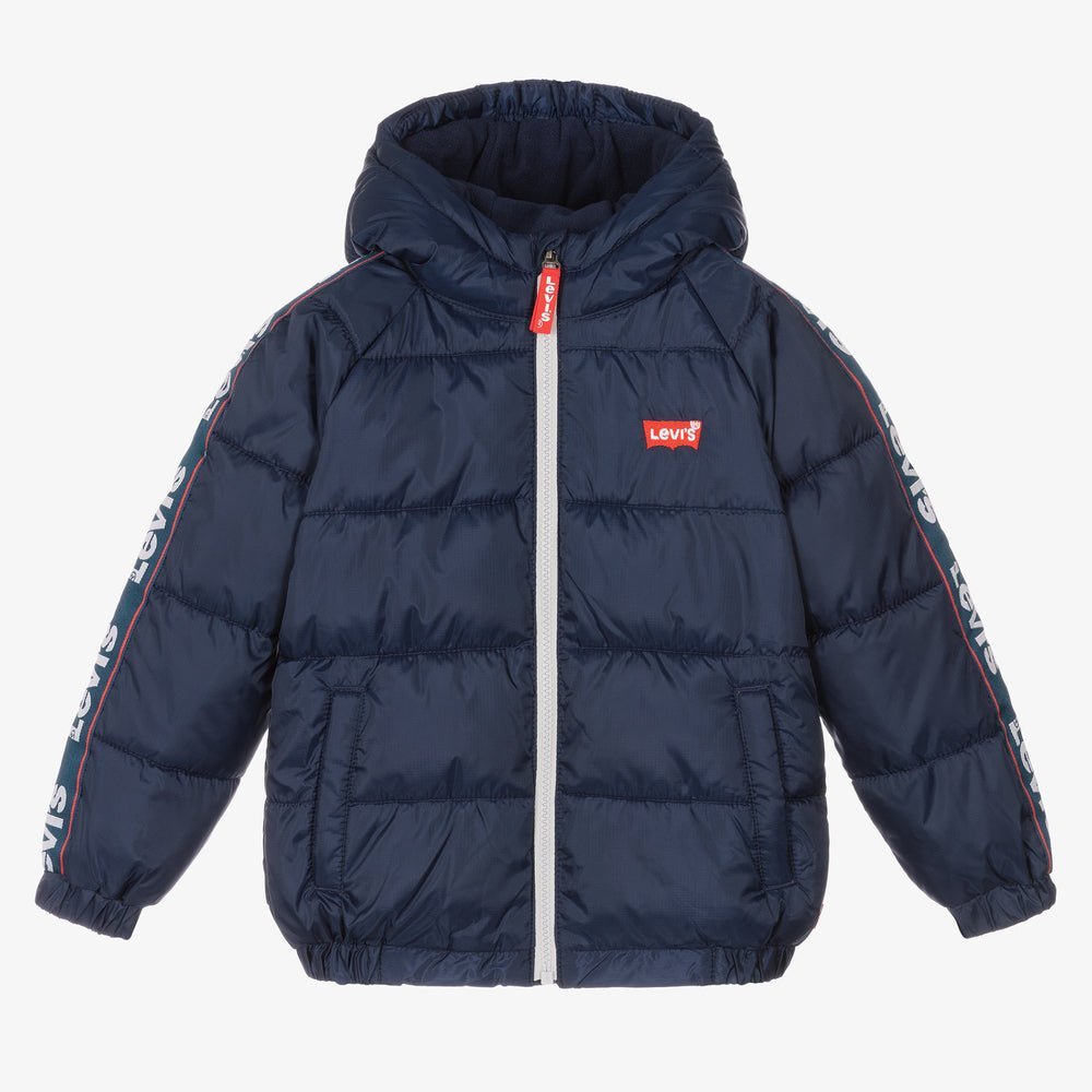 Boys Blue Logo Puffer Jacket Levis CottonKids.ie