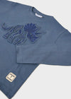 Boys Blue Long - Sleeve Dinosaur T-Shirt