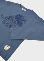 Boys Blue Long - Sleeve Dinosaur T-Shirt
