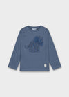 Boys Blue Long - Sleeve Dinosaur T-Shirt