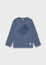 Boys Blue Long - Sleeve Dinosaur T-Shirt