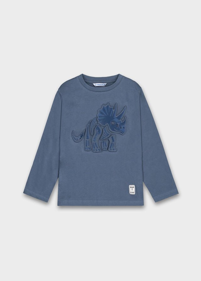 Boys Blue Long - Sleeve Dinosaur T-Shirt