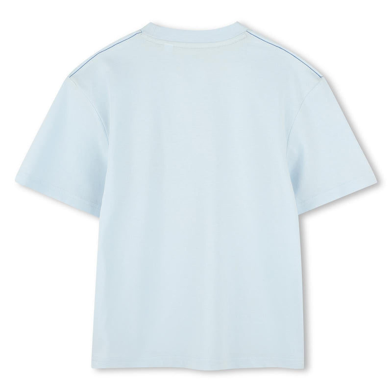 Boys Blue Loose Fit Tee with Logo