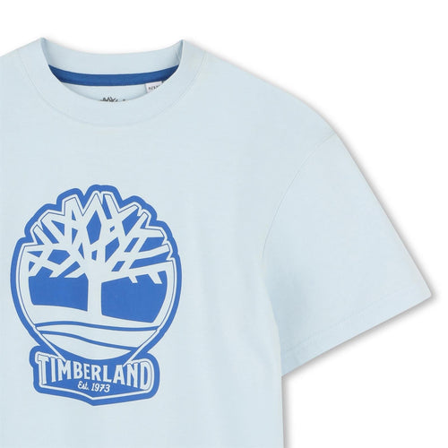 Boys Blue Loose Fit Tee with Logo