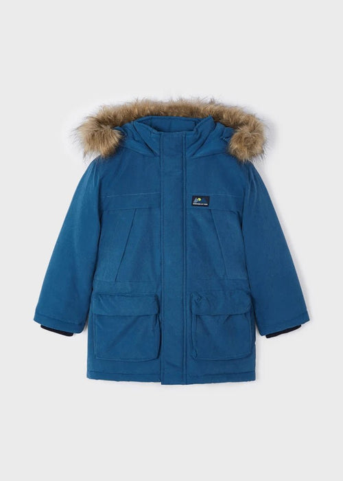 Boys Blue Parka Coat