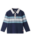 Boys Blue Rugby Stripe Polo Shirt
