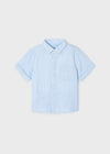 Boys Blue Striped Cotton Shirt