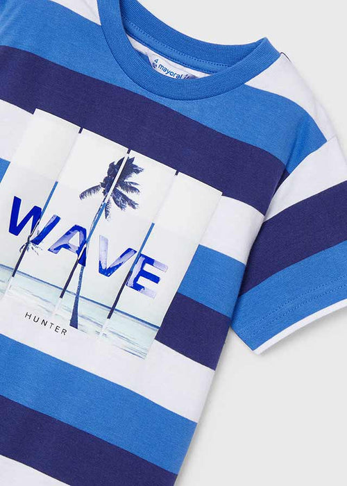 Boys Blue Striped Cotton Wave T-Shirt (mayoral) - CottonKids.ie - 2 year - 3 year - 4 year