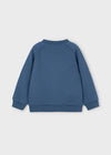 Boys Blue Sweatshirt with Embossed Bike Design