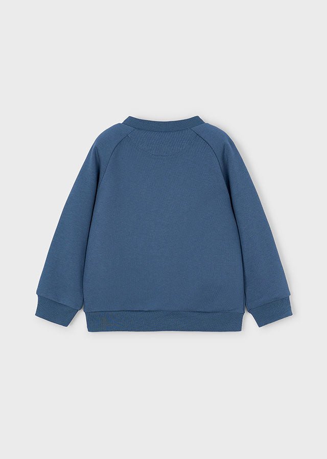 Boys Blue Sweatshirt with Embossed Bike Design