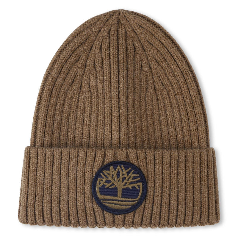 Boys Brown Ribbed Knit Beanie