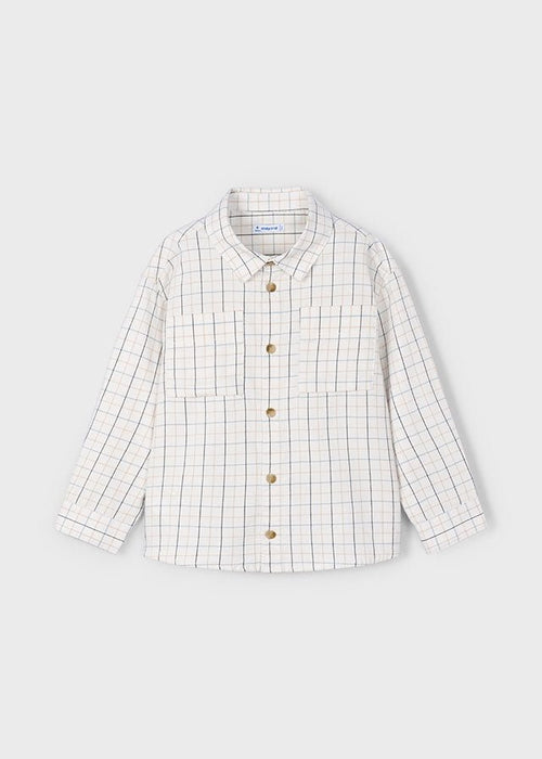 Boys Checked Cotton Shirt with Chest Pockets
