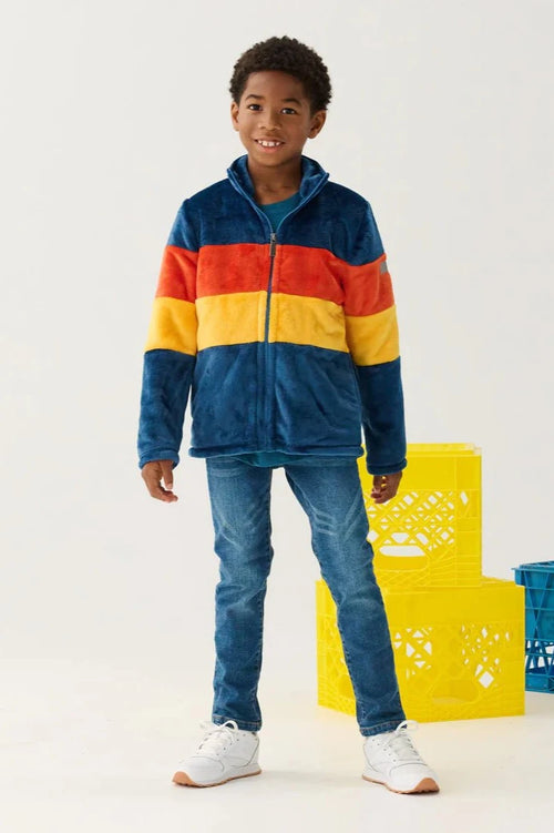 Boys Colour Block Fuzzy Fleece Zip - Up Jacket (Hatley)