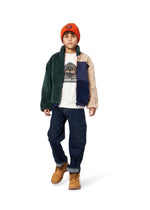 Boys Colourblock Sherpa Zip Jacket With Chest Pocket