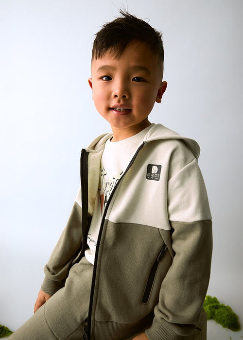 Boys Colourblock Zip - Up Hoodie