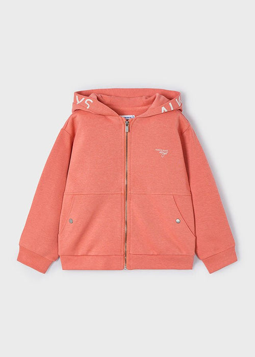 Boys Coral Zip - Up Hoodie with Lettered Hood