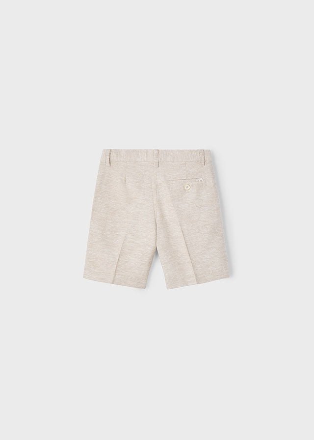 Boys Cotton - Linen Blend Bermuda Shorts