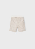 Boys Cotton - Linen Blend Bermuda Shorts