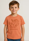 Boys Cotton T-Shirt with Embossed Rhino Design