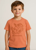 Boys Cotton T-Shirt with Embossed Rhino Design