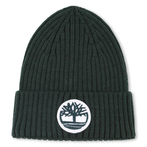 Boys Dark Green Ribbed Knit Beanie