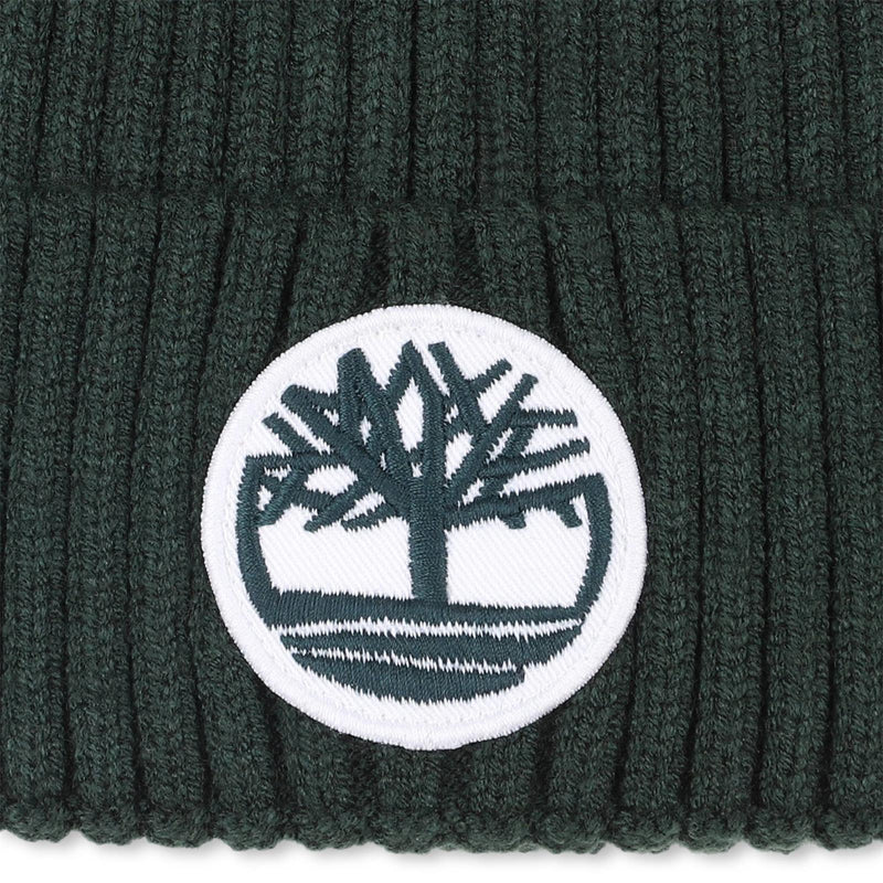 Boys Dark Green Ribbed Knit Beanie