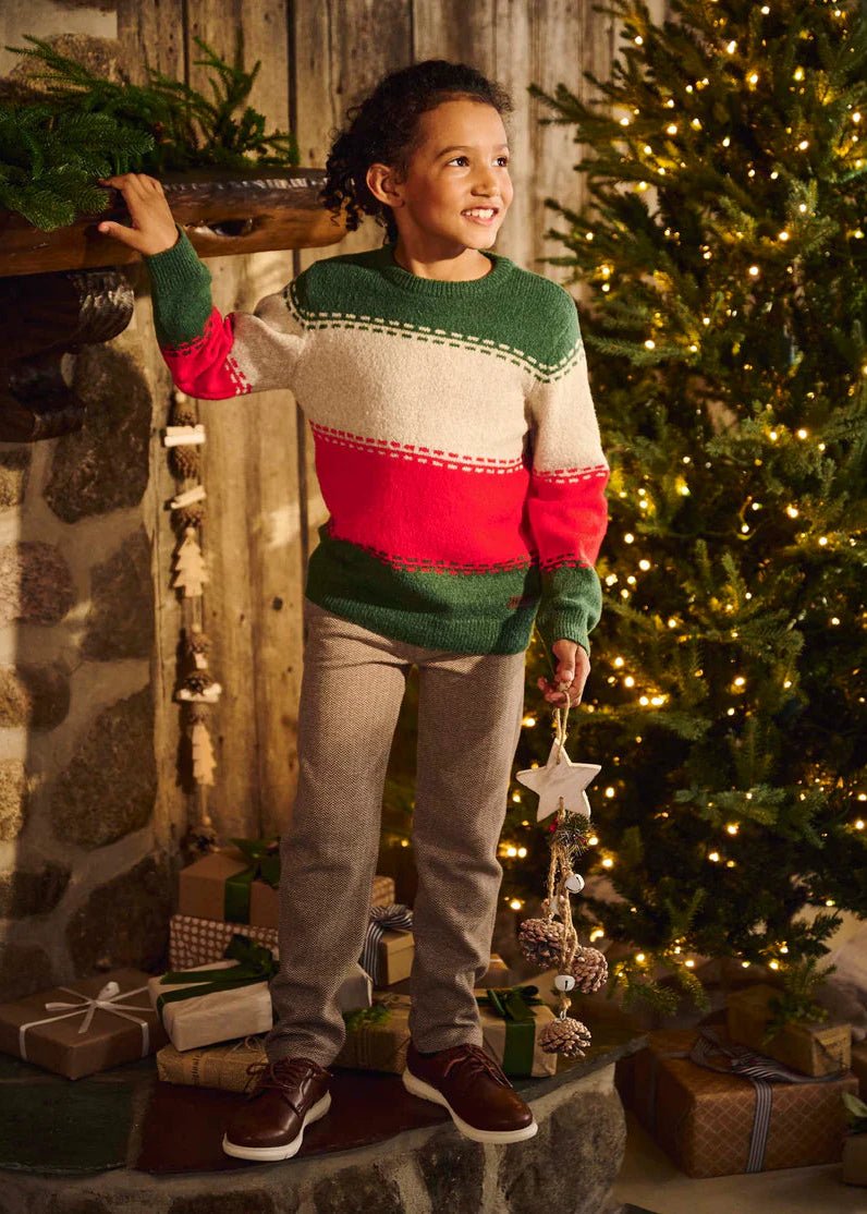 Boys Festive Crew Neck Knit Sweater