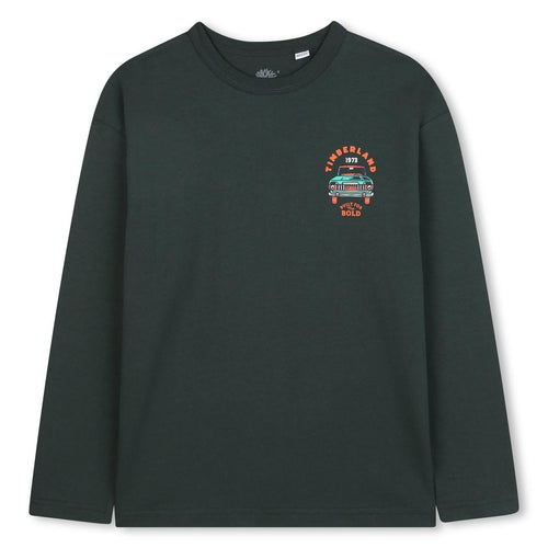 Boys Forest Green Tee with Timberland Truck Print