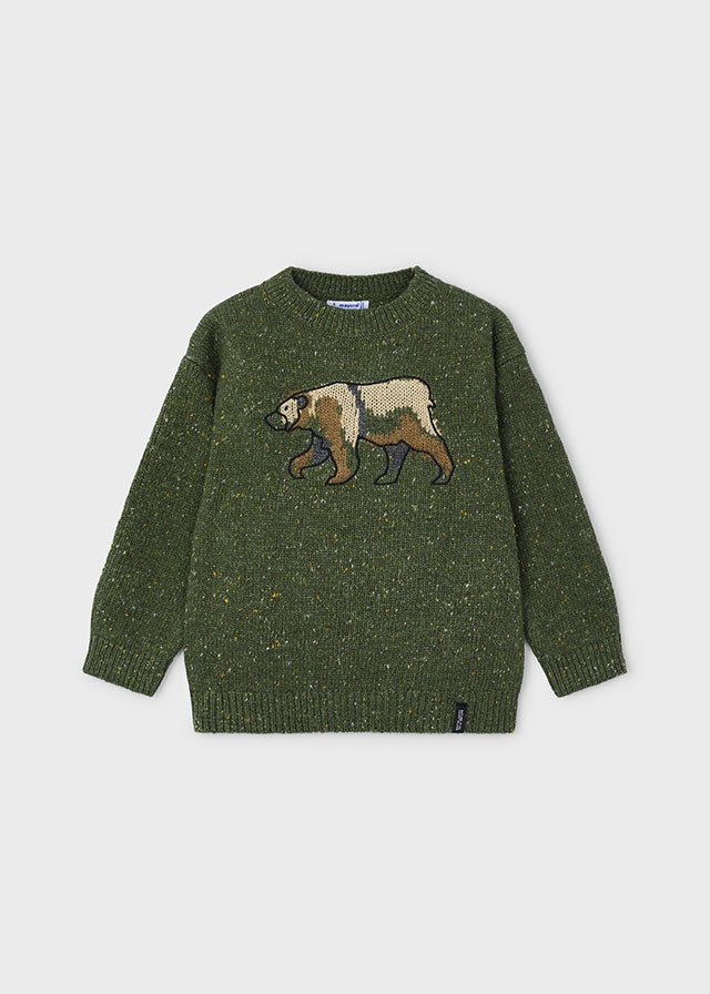 Boys' Forest Mix Bear Knit Jumper