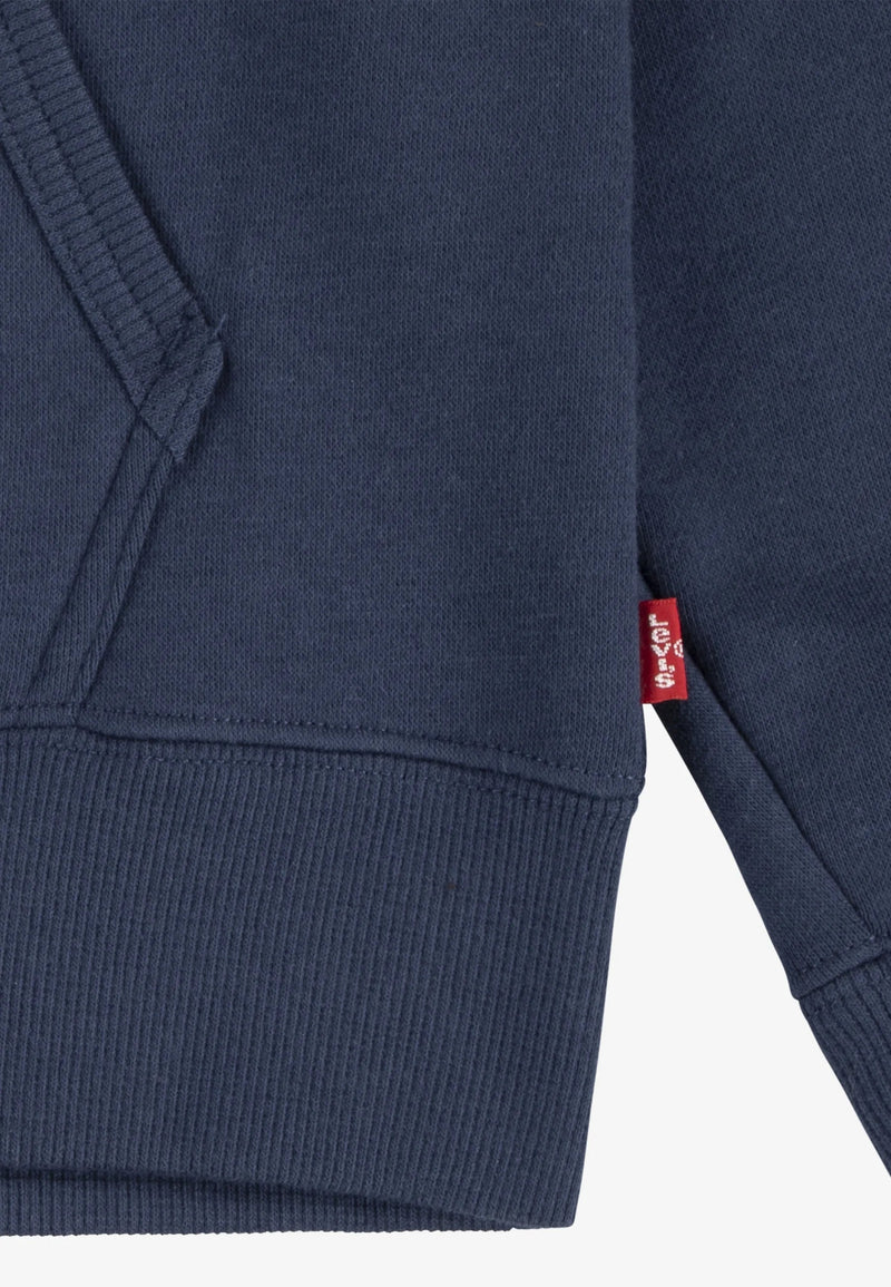 Boys' Full - Zip Hoodie with Box Tab Logo – Navy