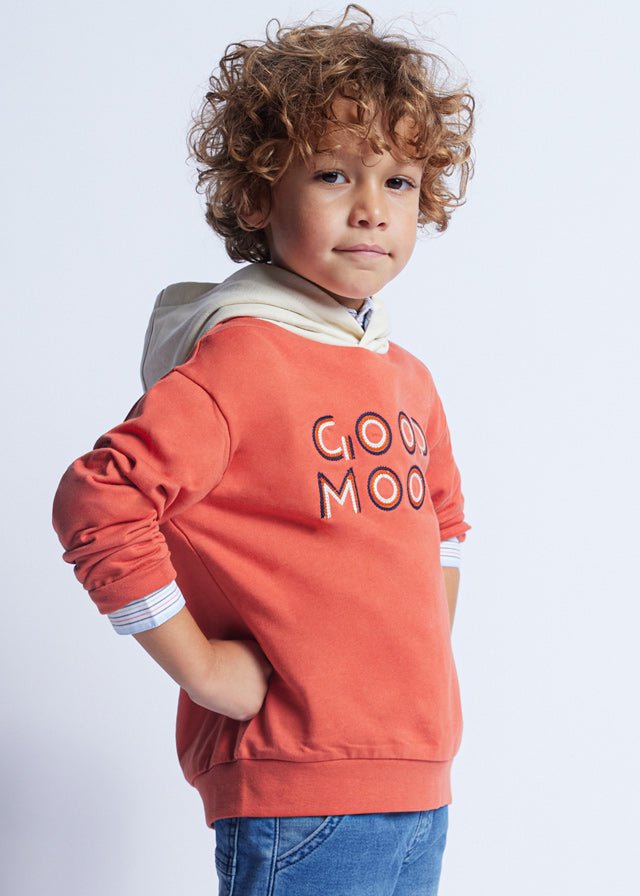 Boys "Good Mood" Print Hoodie