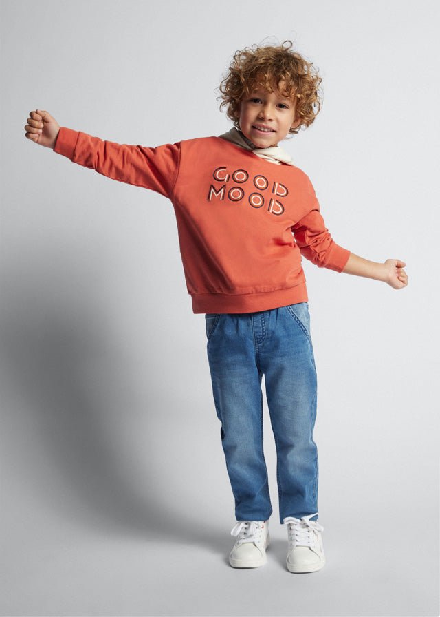 Boys "Good Mood" Print Hoodie