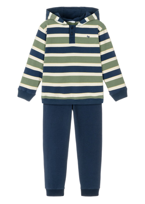 Boys Green & Blue Striped Tracksuit