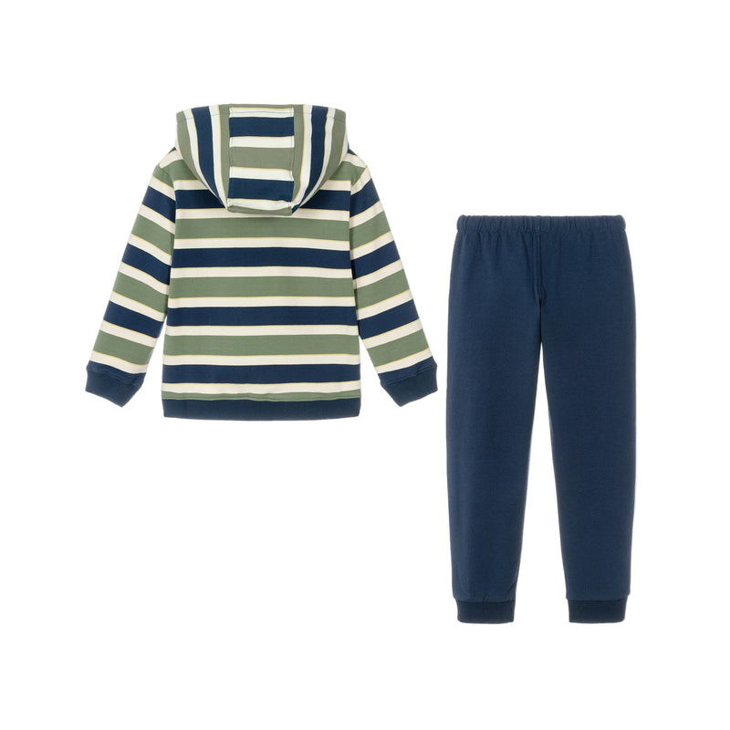 Boys Green & Blue Striped Tracksuit