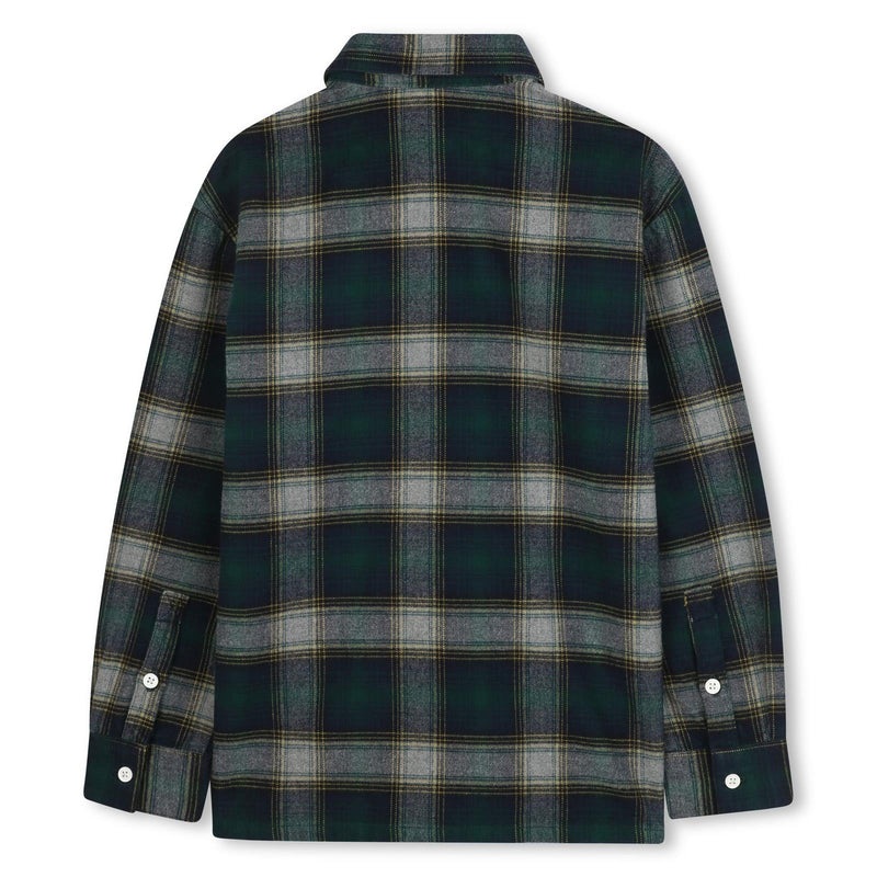 Boys Green Check Cotton Shirt